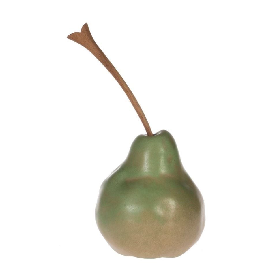 Dekoratif Armut Yeşil-Gri Q:16 cm