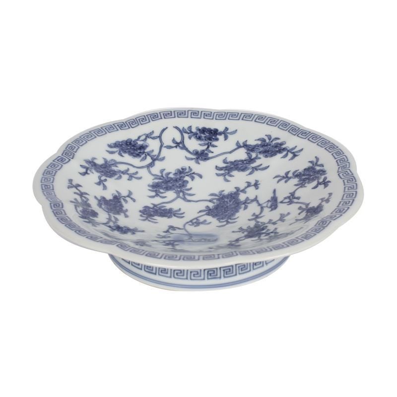 Mavi-Beyaz Tabak H:7 cm