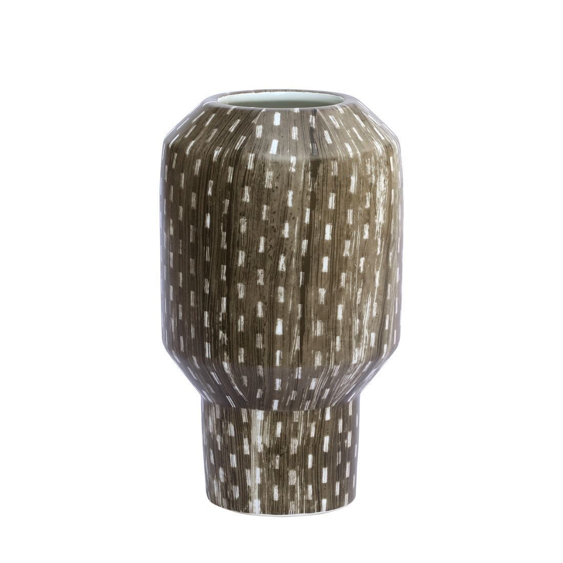 Vazo Kahverengi Desenli H:20.5 cm