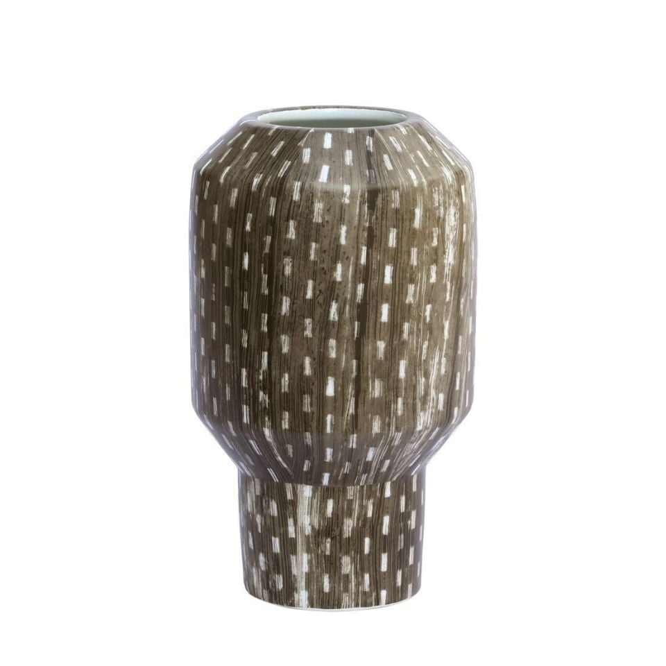 Vazo Kahverengi Desenli H:20.5 cm