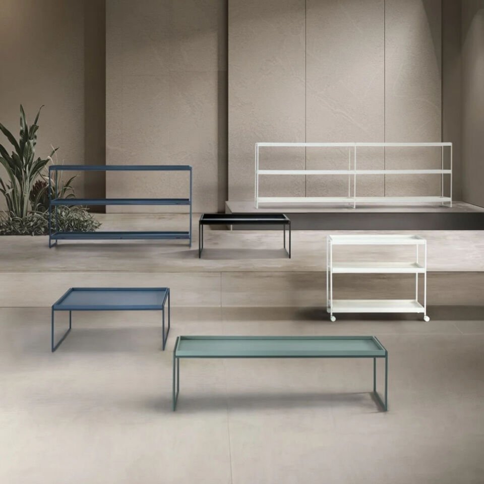 Kartell Trays 80 cm Mavi Sehpa