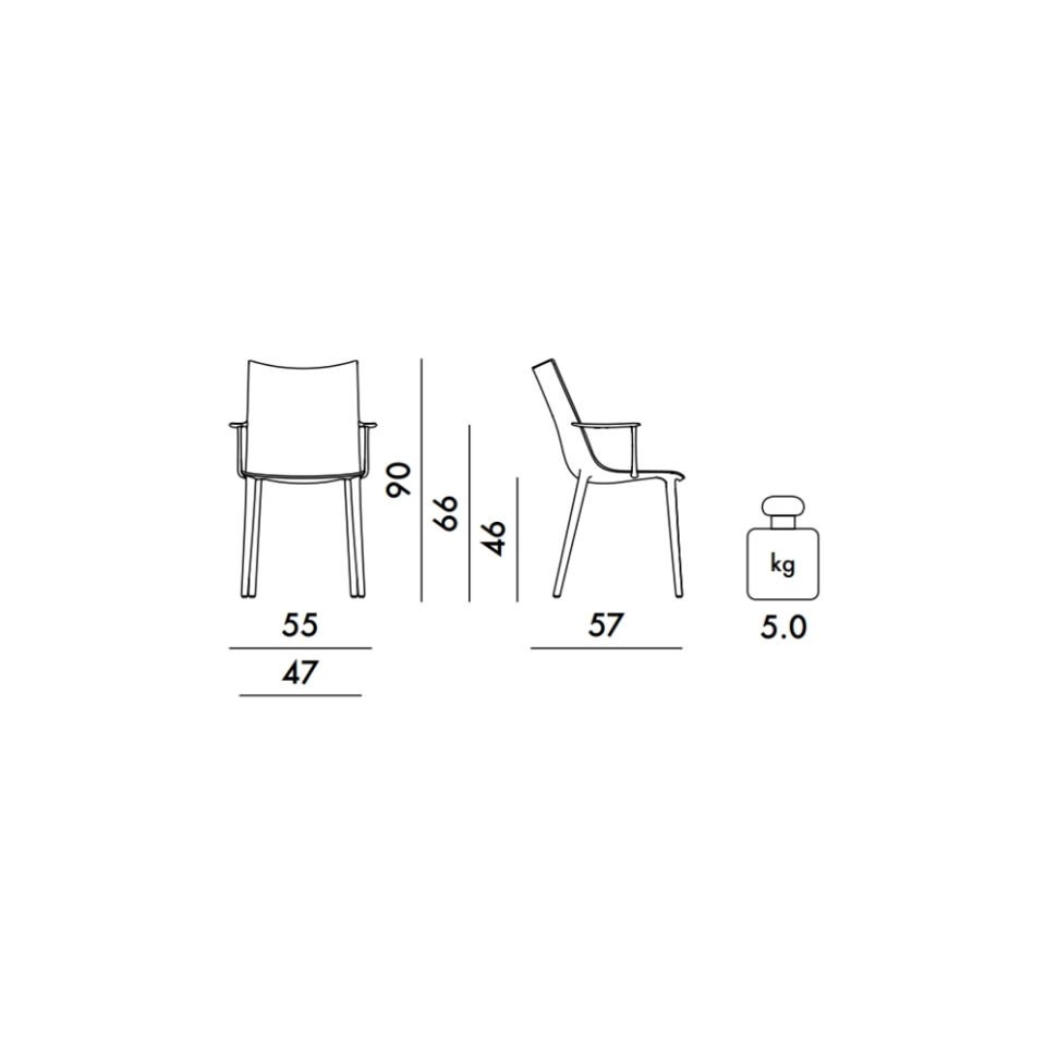 Kartell H.H.H Mat Siyah Kollu Sandalye