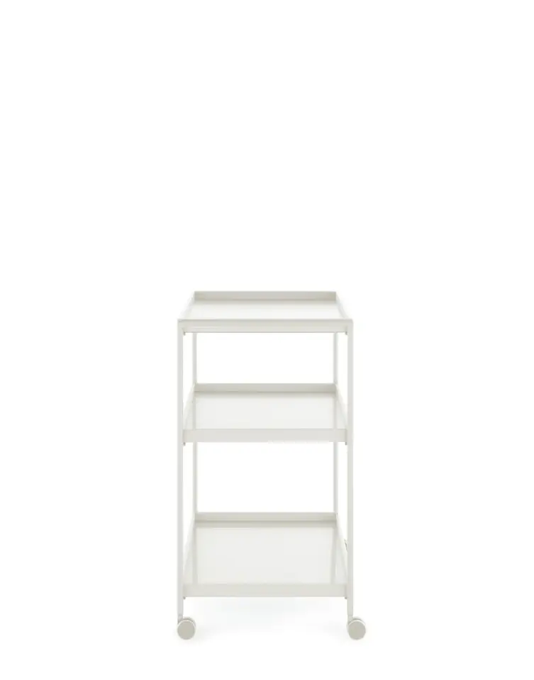 Kartell Trays Beyaz Tekerlekli Servis Masası 80x40 cm