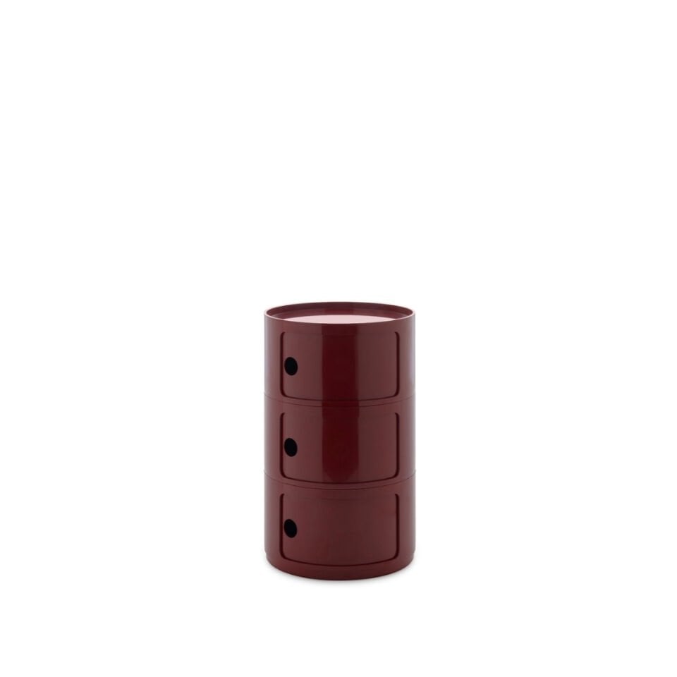 Kartell Big Componibili Bordo 3 Çekmeceli Komodin