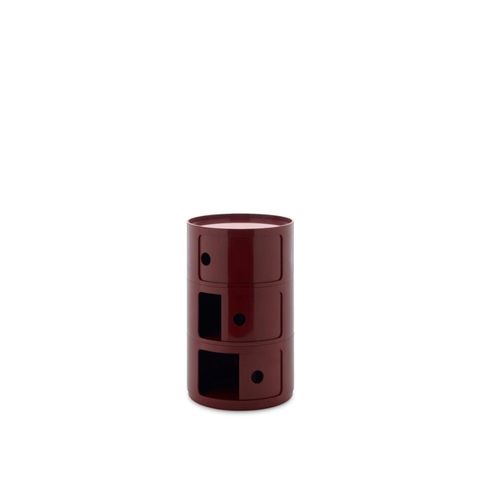 Kartell Big Componibili Bordo 3 Çekmeceli Komodin