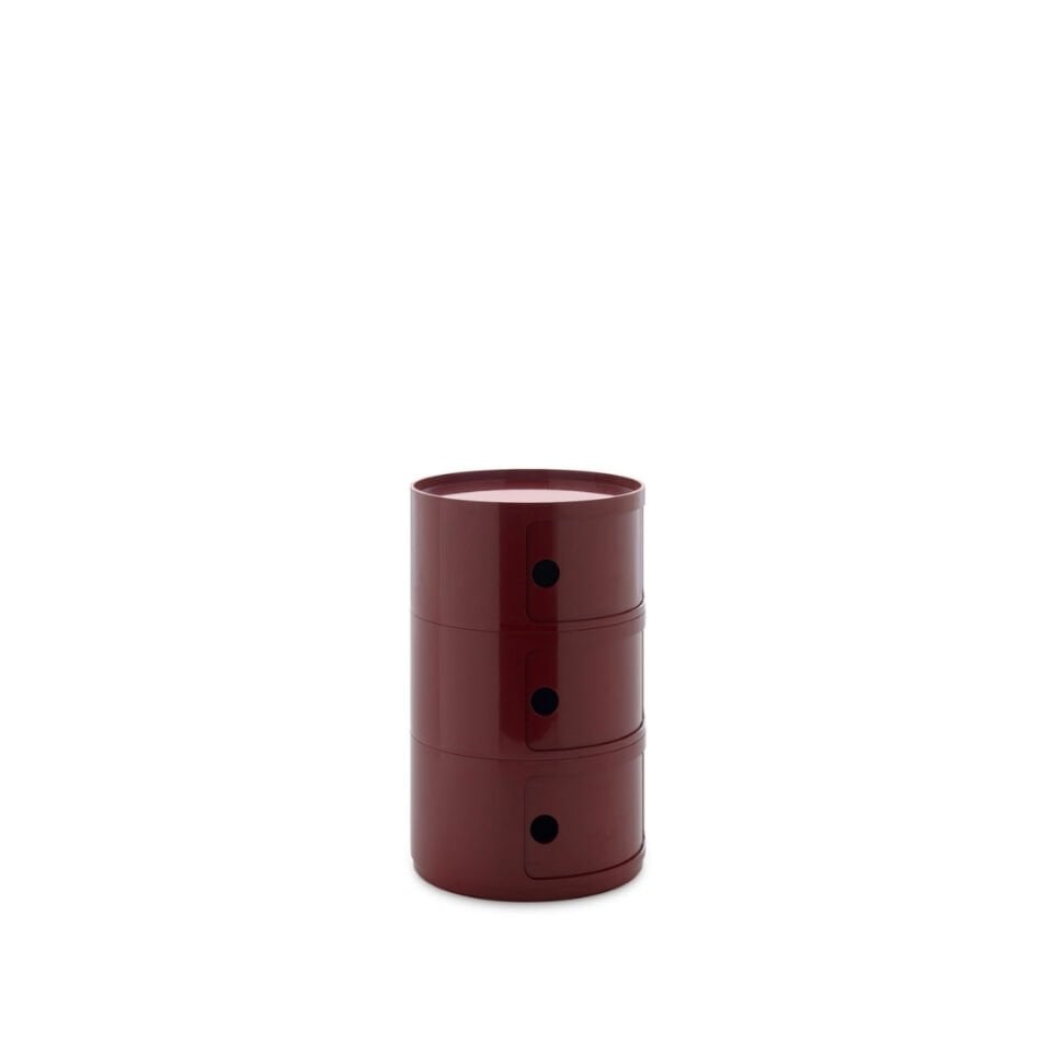 Kartell Big Componibili Bordo 3 Çekmeceli Komodin