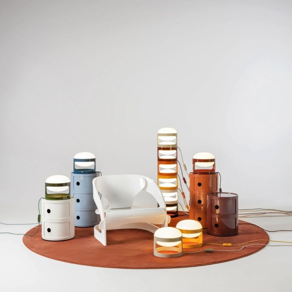 Kartell KD28 Gri Bej Masa Lambası