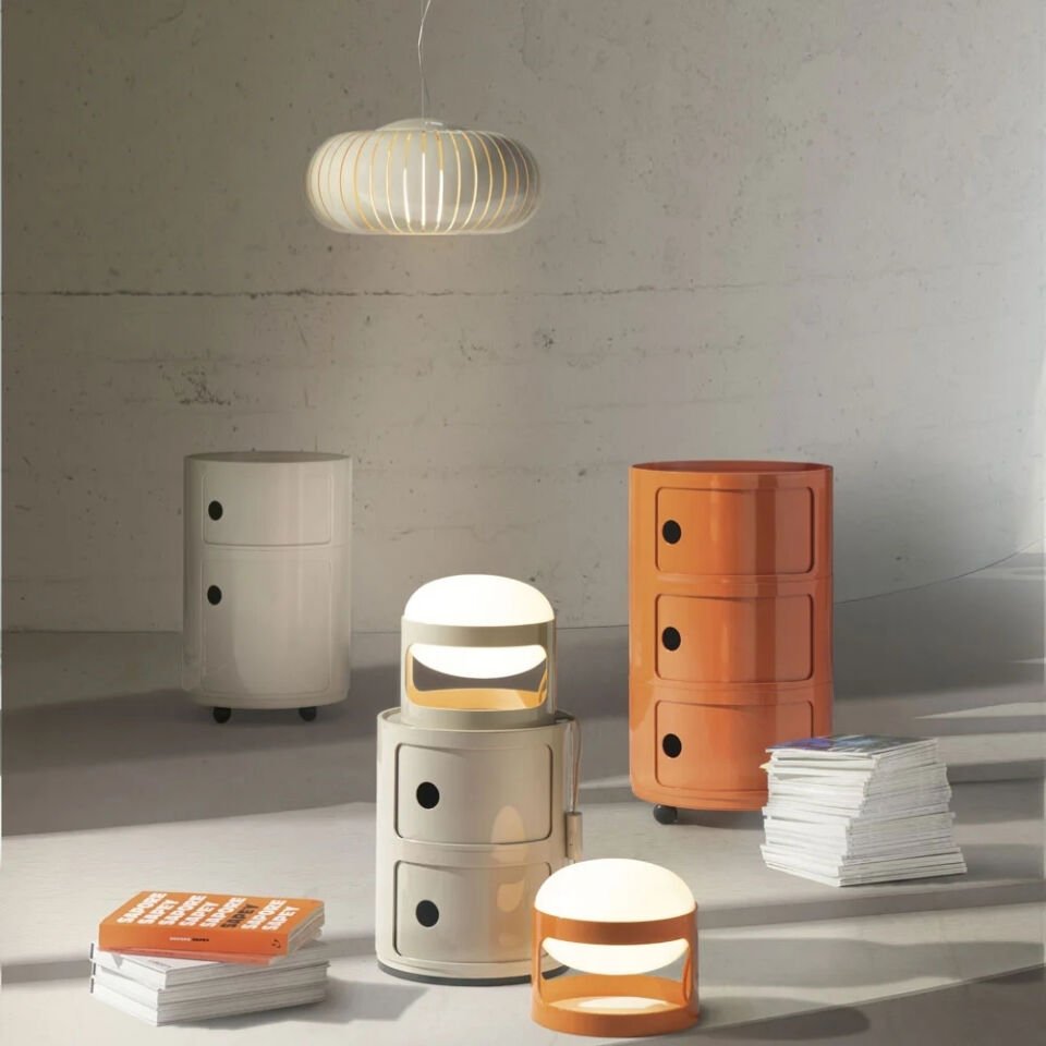 Kartell KD28 Gri Bej Masa Lambası