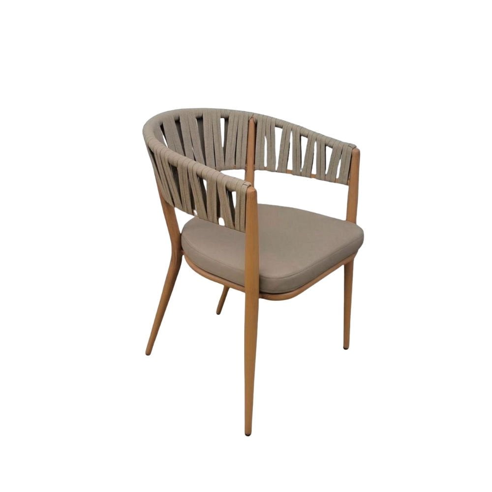 Teak Görünümlü Kollu Sandalye