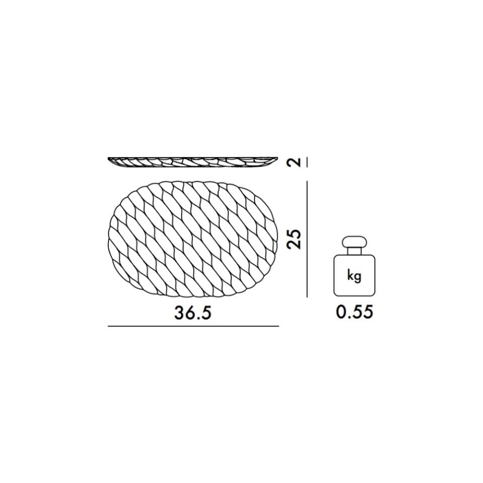 Kartell Jellies Liberty Krem Mavi Desenli Oval Tepsi
