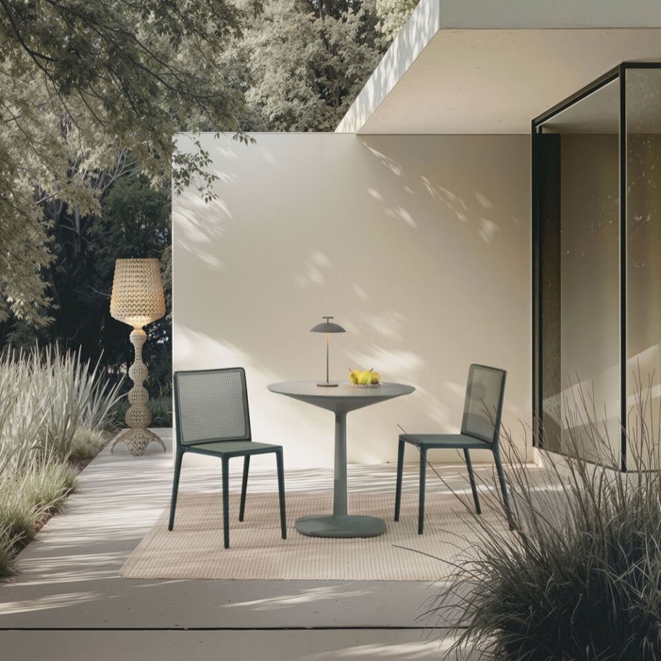 Kartell Multiplo Bistro Yeşil Kare Masa