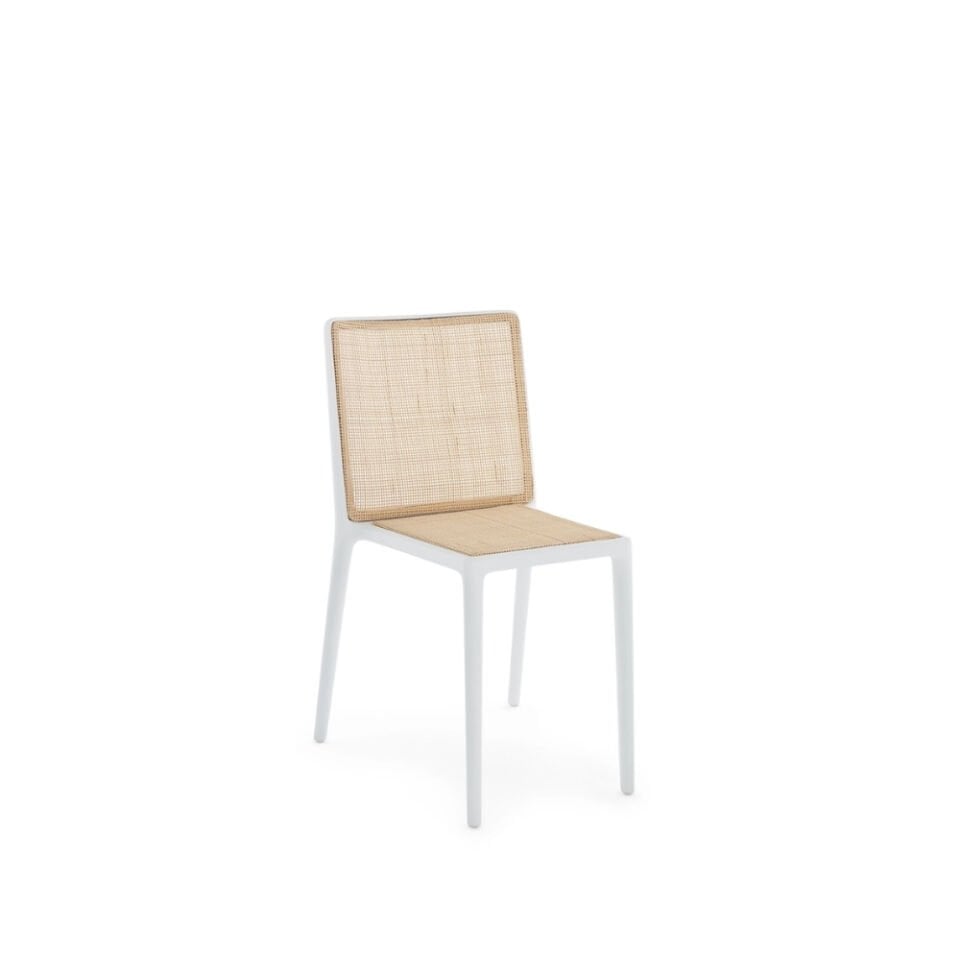Kartell Belvedere Naturel Beyaz Rattan Sandalye