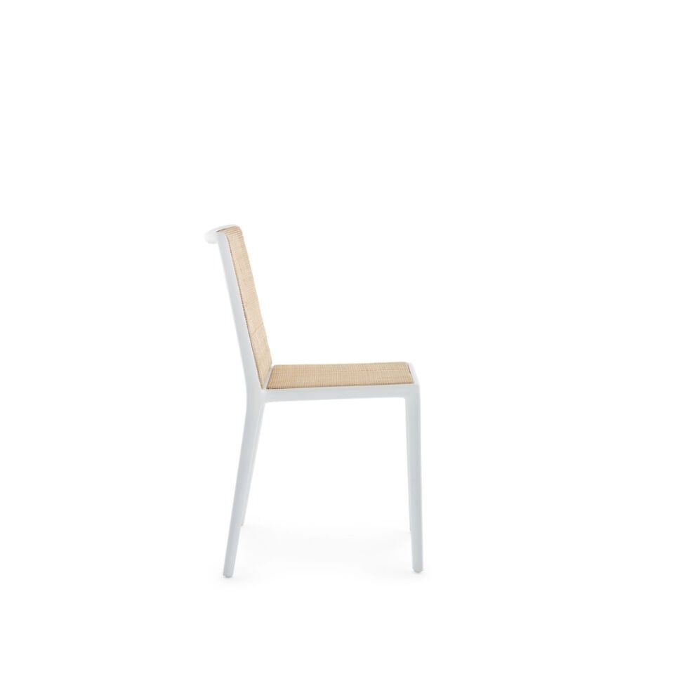 Kartell Belvedere Naturel Beyaz Rattan Sandalye