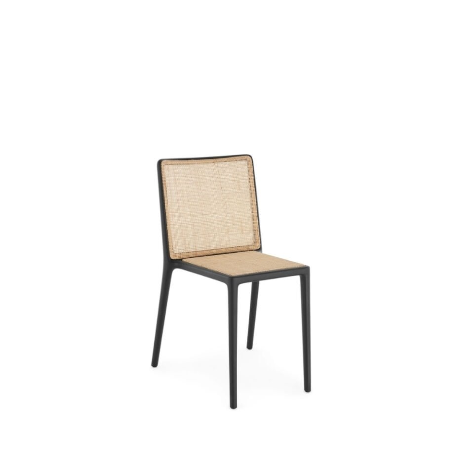 Kartell Belvedere Naturel Siyah Rattan Sandalye