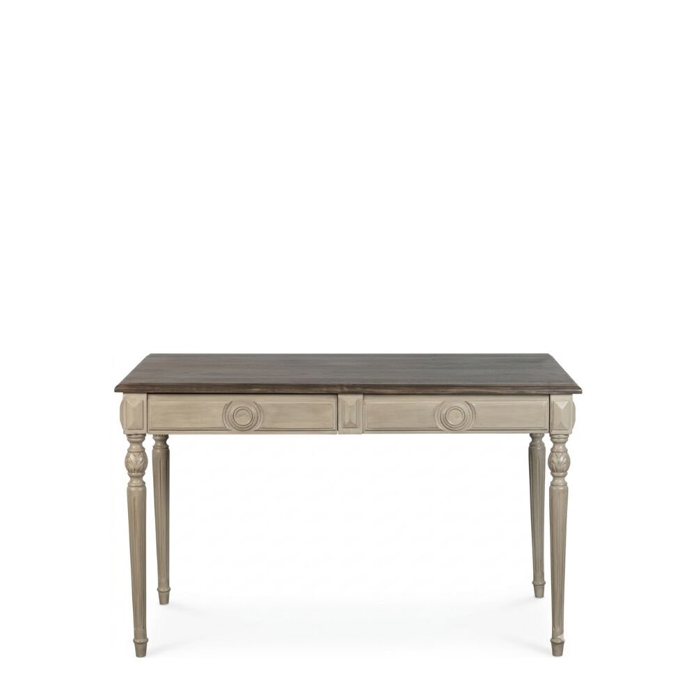 Blanc d’Ivoire Mathis Yazı Masası Bej Koyu Meşe Tabla 120 cm