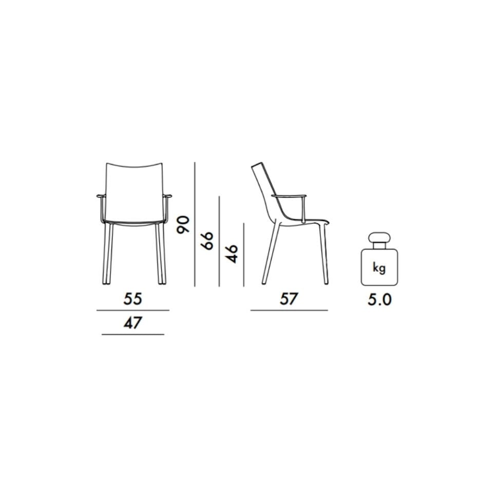 Kartell H.H.H Mat Yeşil Kollu Sandalye