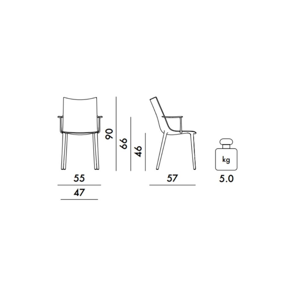 Kartell H.H.H Mat Yeşil Kollu Sandalye