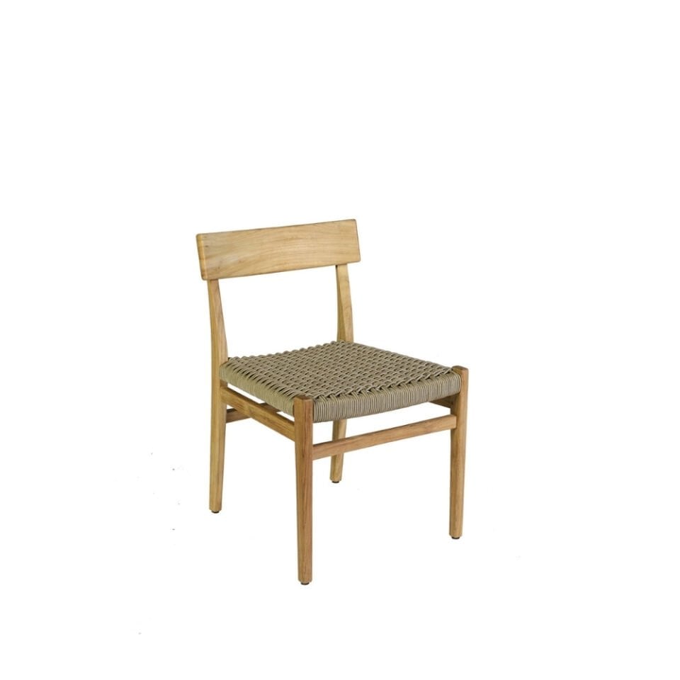 Borek Verdasio Yemek Sandalyesi Tik İpli Kum Rengi