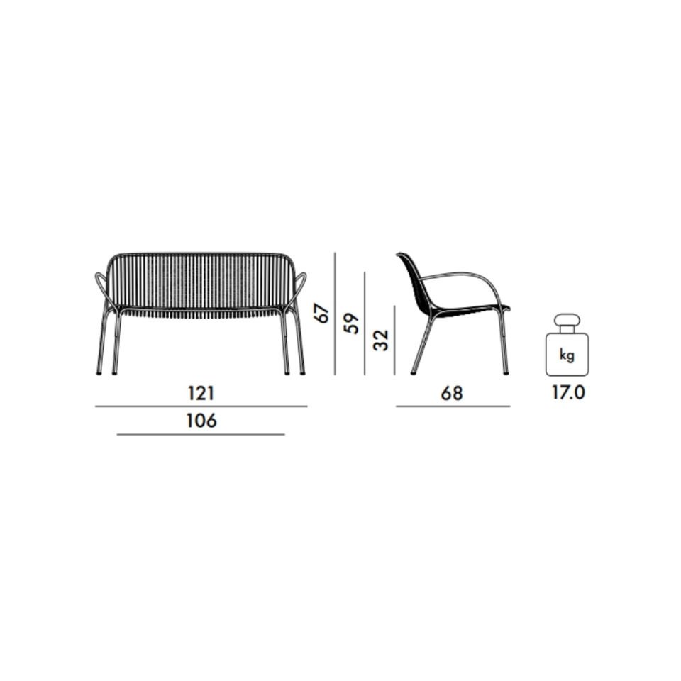 Kartell Hiray 121 cm Yeşil Kanepe
