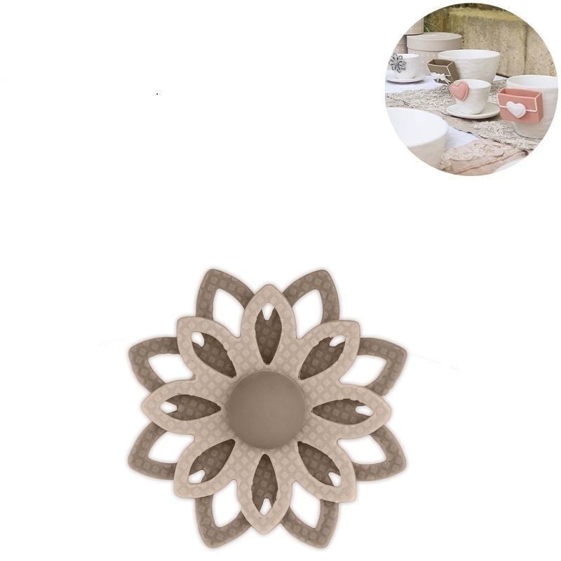 Bardak Aksesuarı ÇiçekTaupe