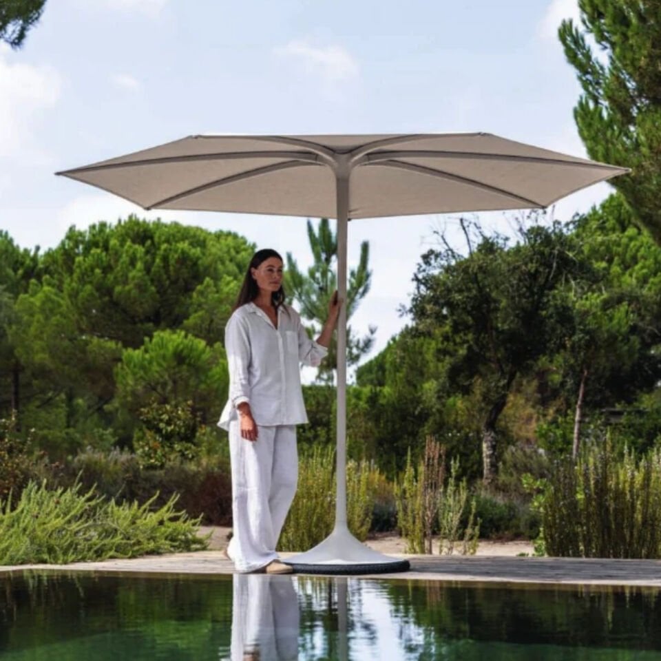Royal Botania Palma Bej Tenteli Beyaz Şemsiye Ø300 cm