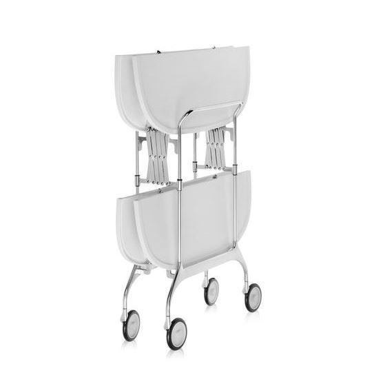 Gastone Servis Masası Tekerlekli Mat Beyaz