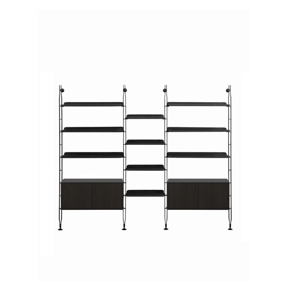 Kartell Adam Wood 3 Raflı 2 Çekmeceli Siyah Kitaplık