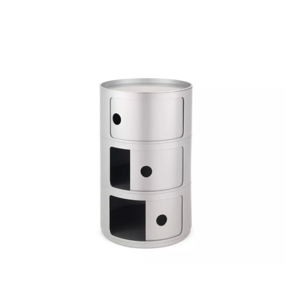Kartell Componibili 3 Çekmeceli Gümüş Set-6
