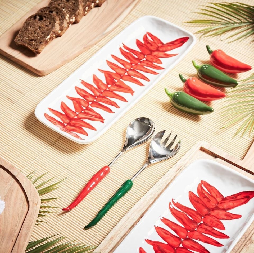 Salata 2'li Servis Seti Kırmızı-Yeşil