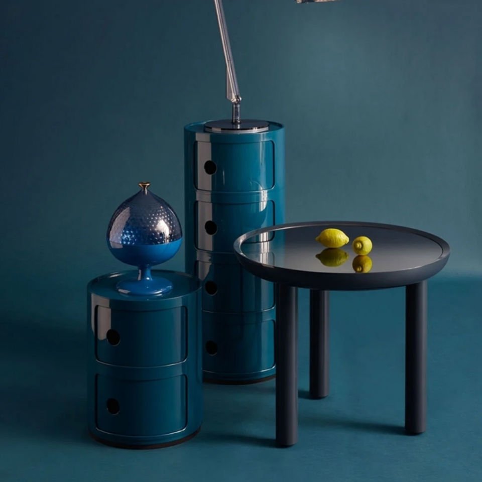 Kartell K-Top Yuvarlak Lacivert Sehpa