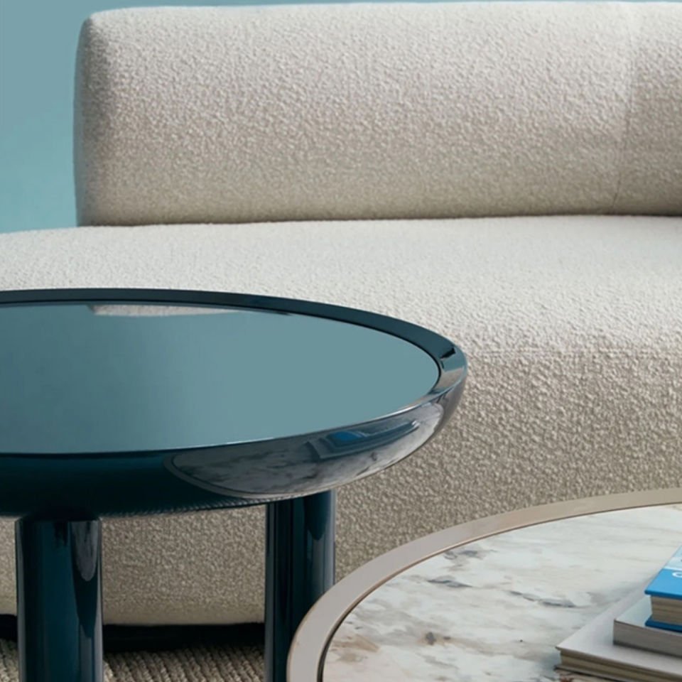 Kartell K-Top Yuvarlak Lacivert Sehpa