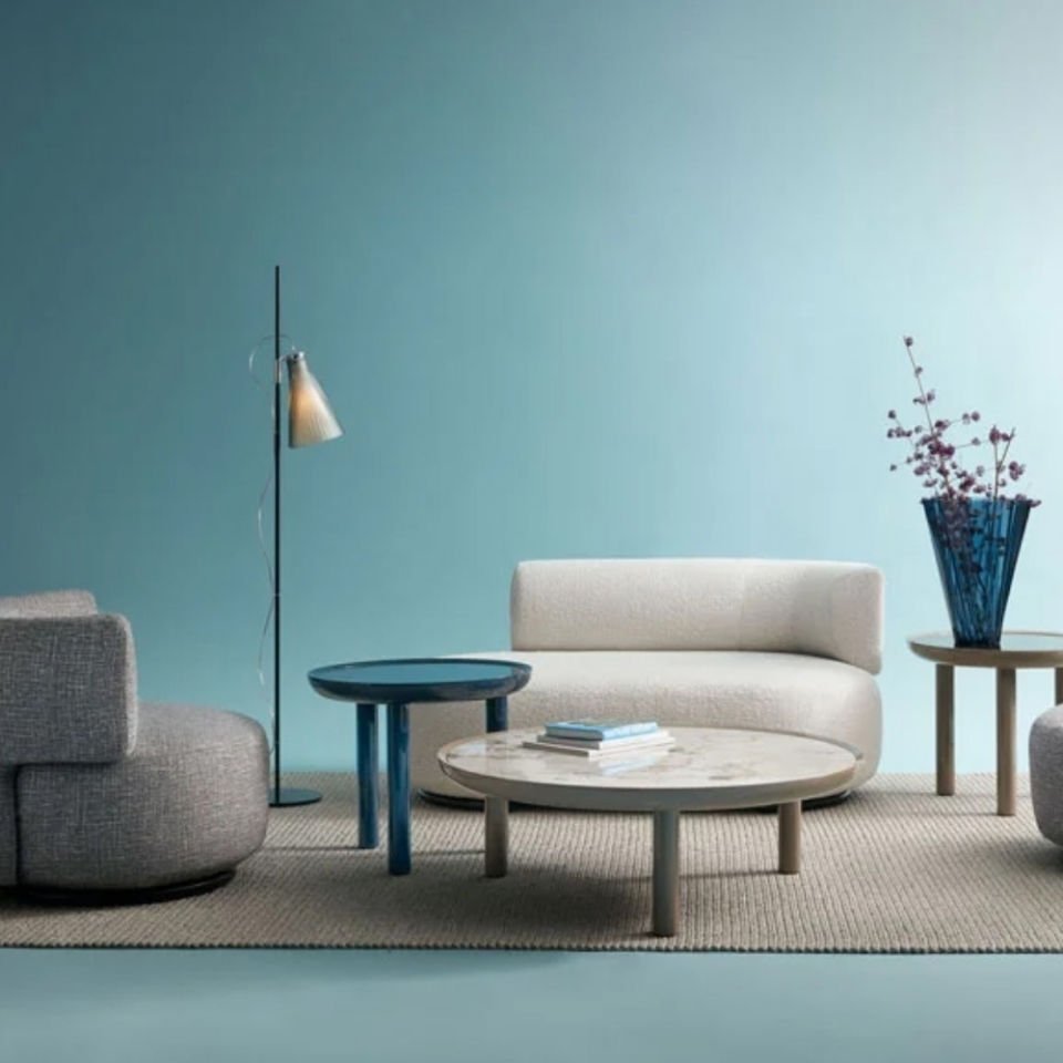 Kartell K-Top Yuvarlak Lacivert Sehpa