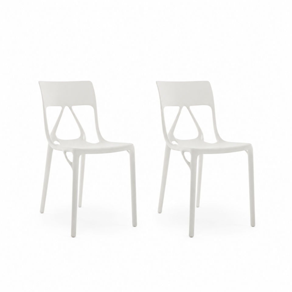 Kartell A.I LITE Beyaz Sandalye 2'li Koli