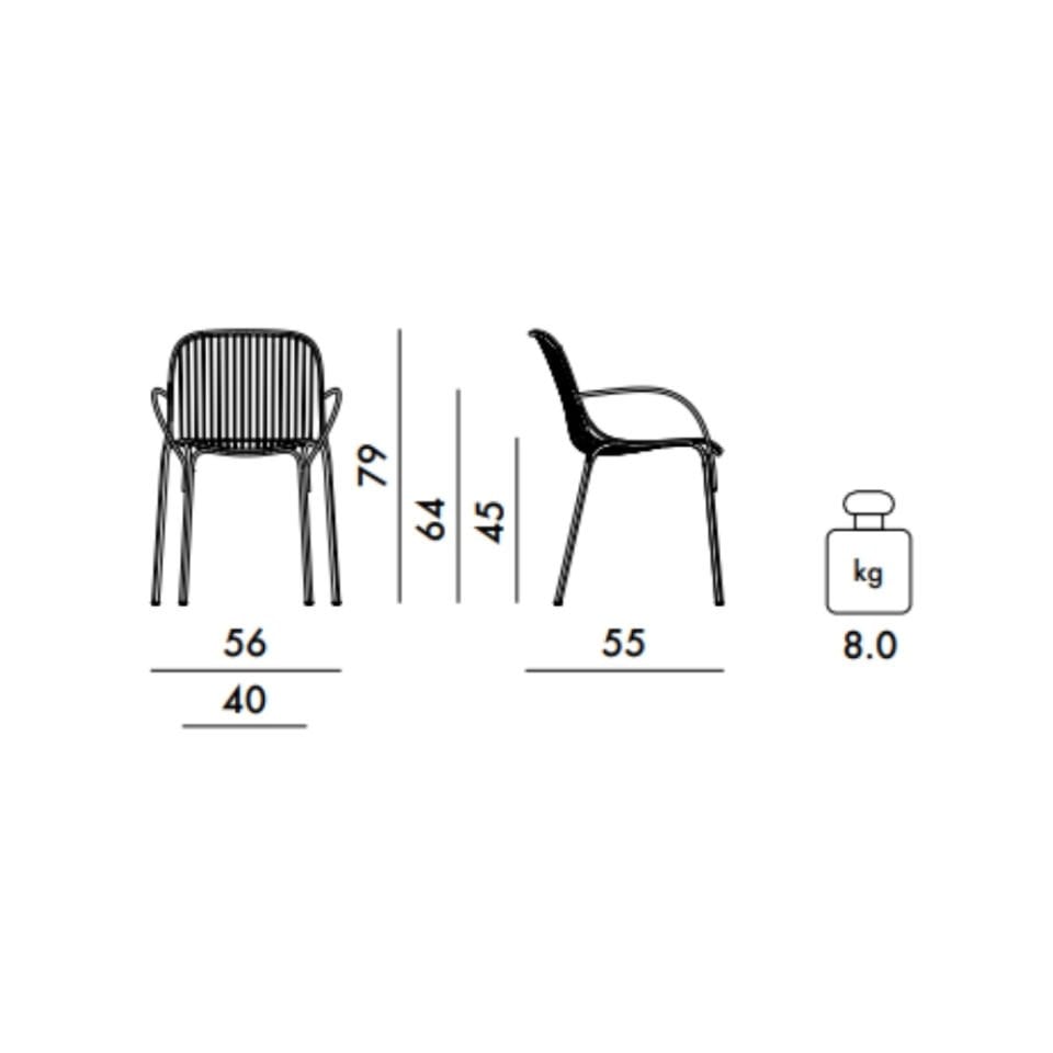 Kartell Hiray Kiremit Kırmızısı Kollu Sandalye