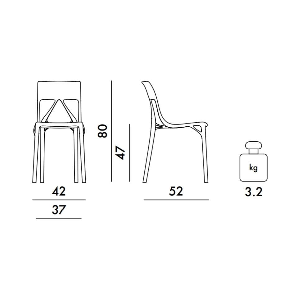 Kartell A.I LITE Siyah Sandalye