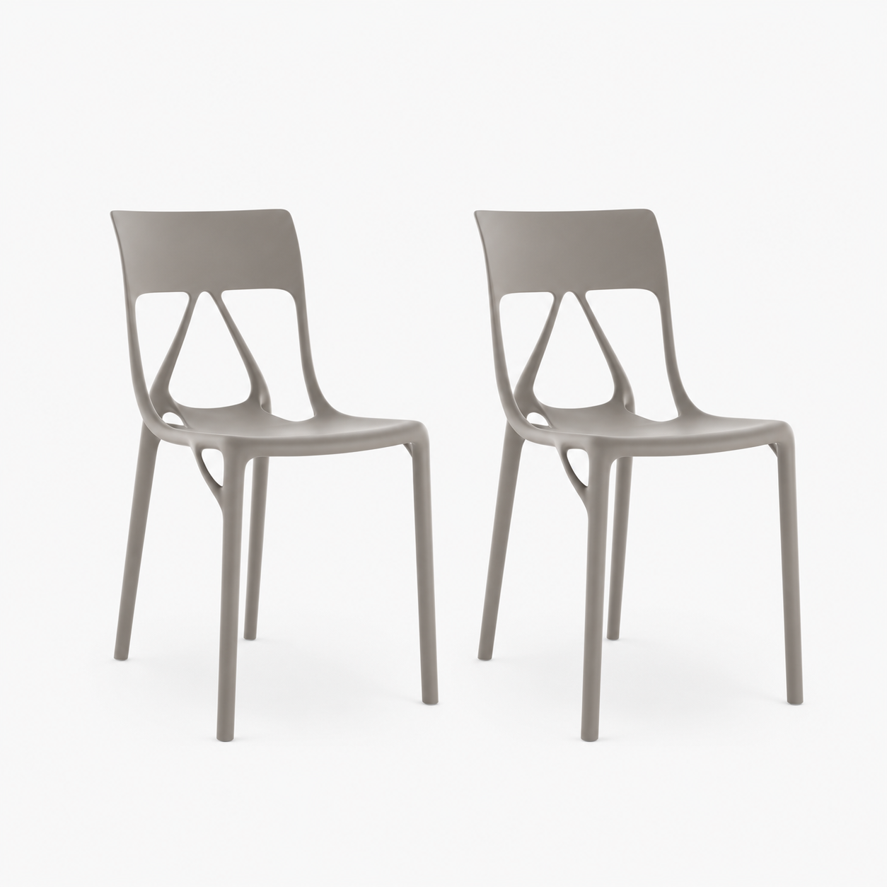 Kartell A.I LITE Gri Sandalye 2'li Koli