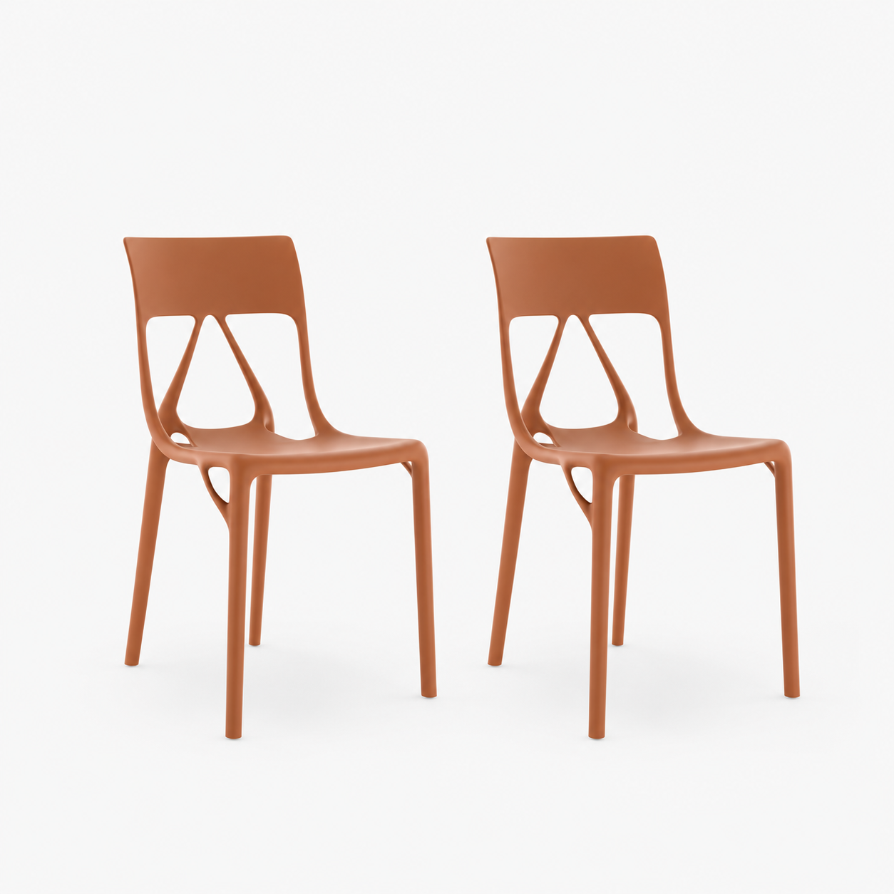 Kartell A.I LITE Kahverengi Sandalye 2'li Koli