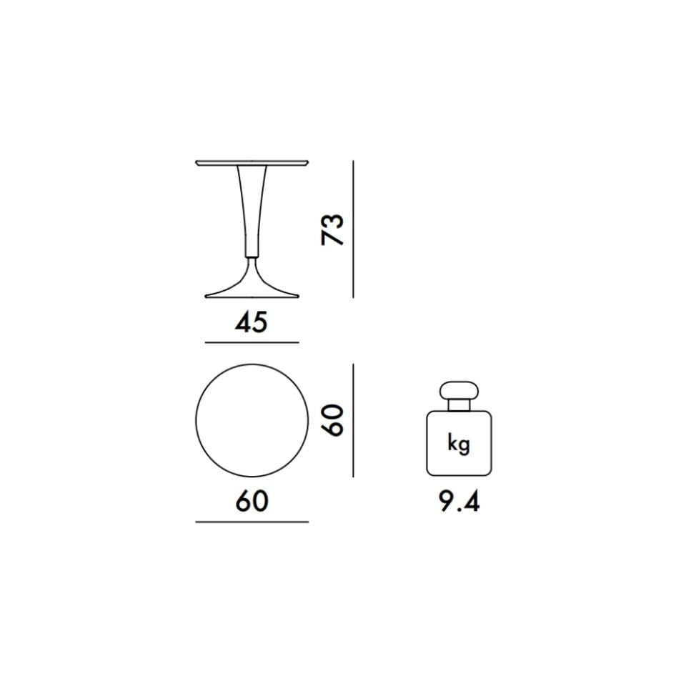 Kartell DR NA Beyaz Yuvarlak Masa