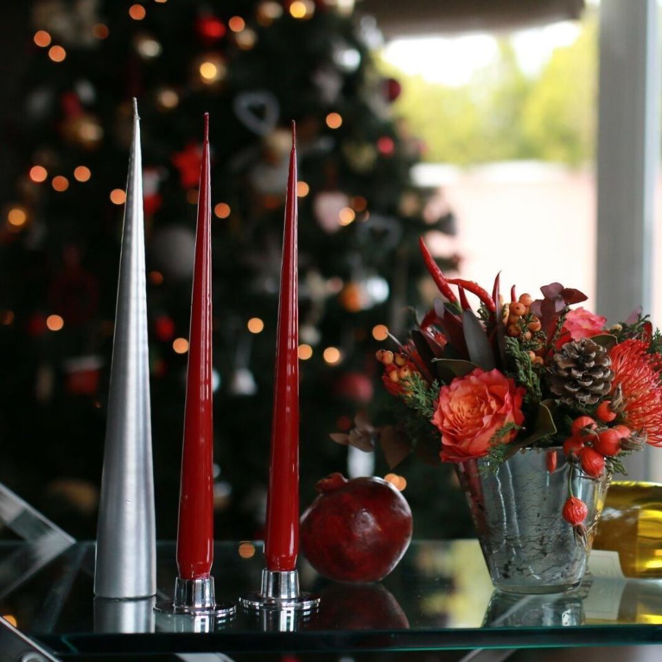 Mum Parlak Bordo 32 cm