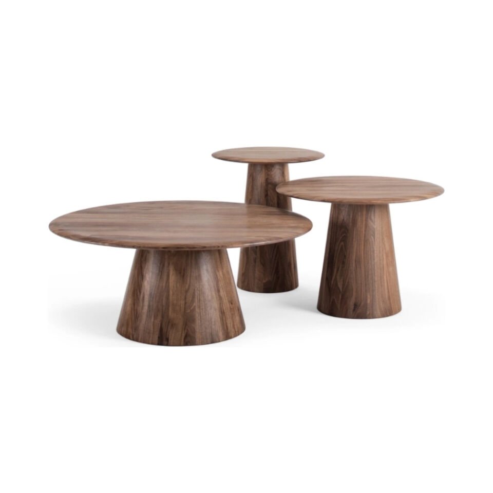 Gazzda Mushroom Ceviz Yan Sehpa Q:55 cm