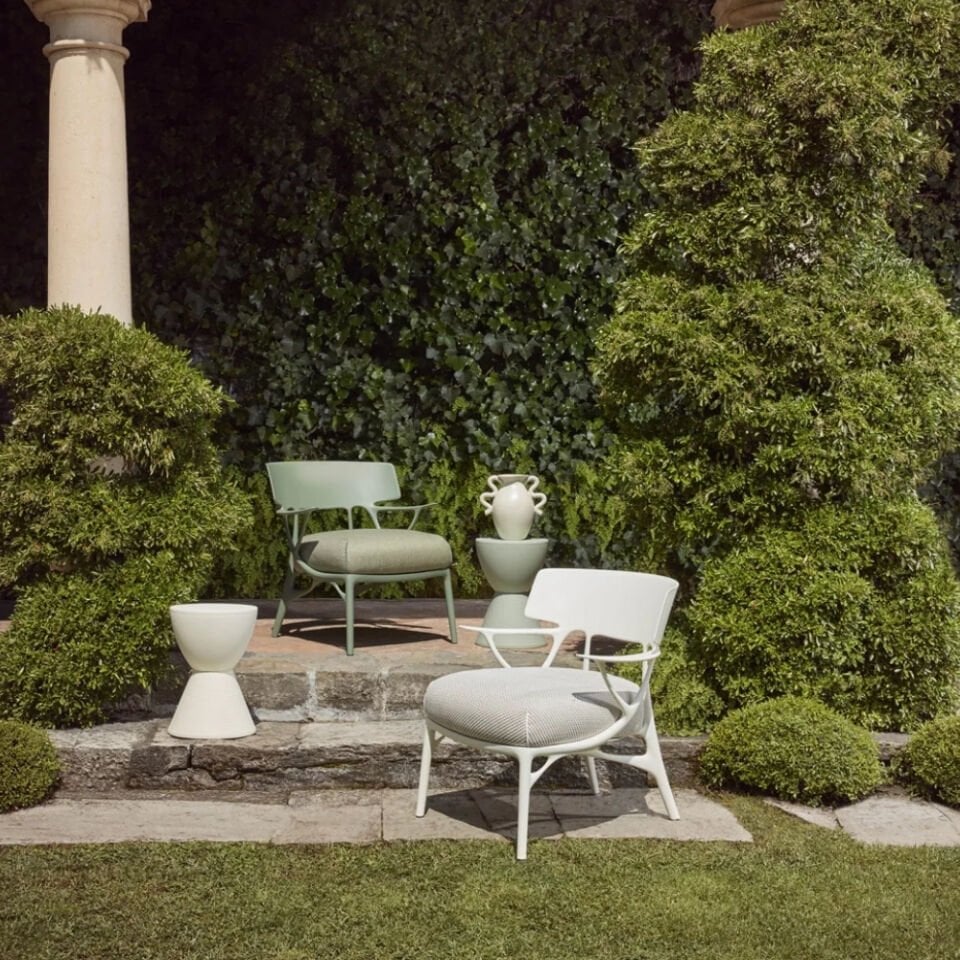 Kartell A.I Lounge Minderli Beyaz Kollu Koltuk
