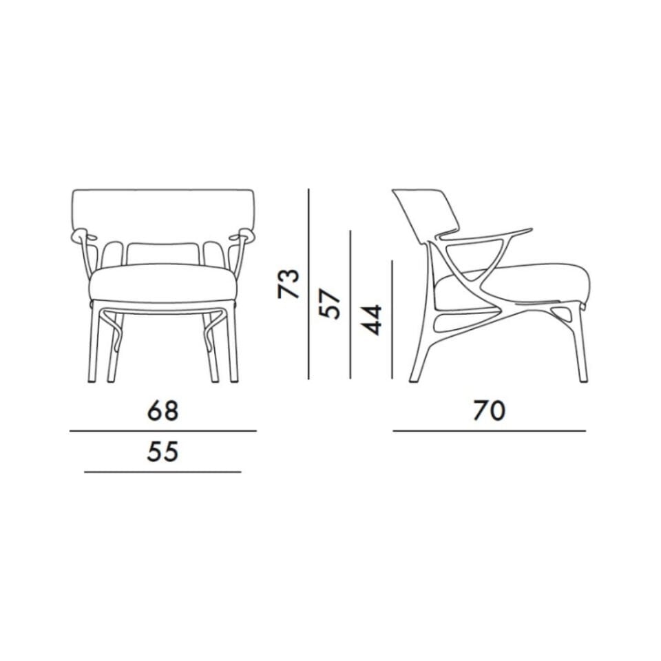 Kartell A.I Lounge Minderli Beyaz Kollu Koltuk