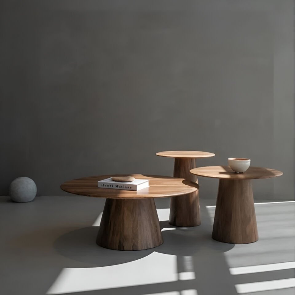 Gazzda Mushroom Ceviz Yan Sehpa Q:55 cm