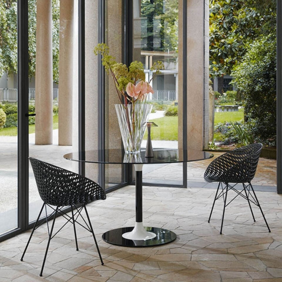 Kartell Thierry XXL Yuvarlak Siyah Yemek Masası 130X72cm