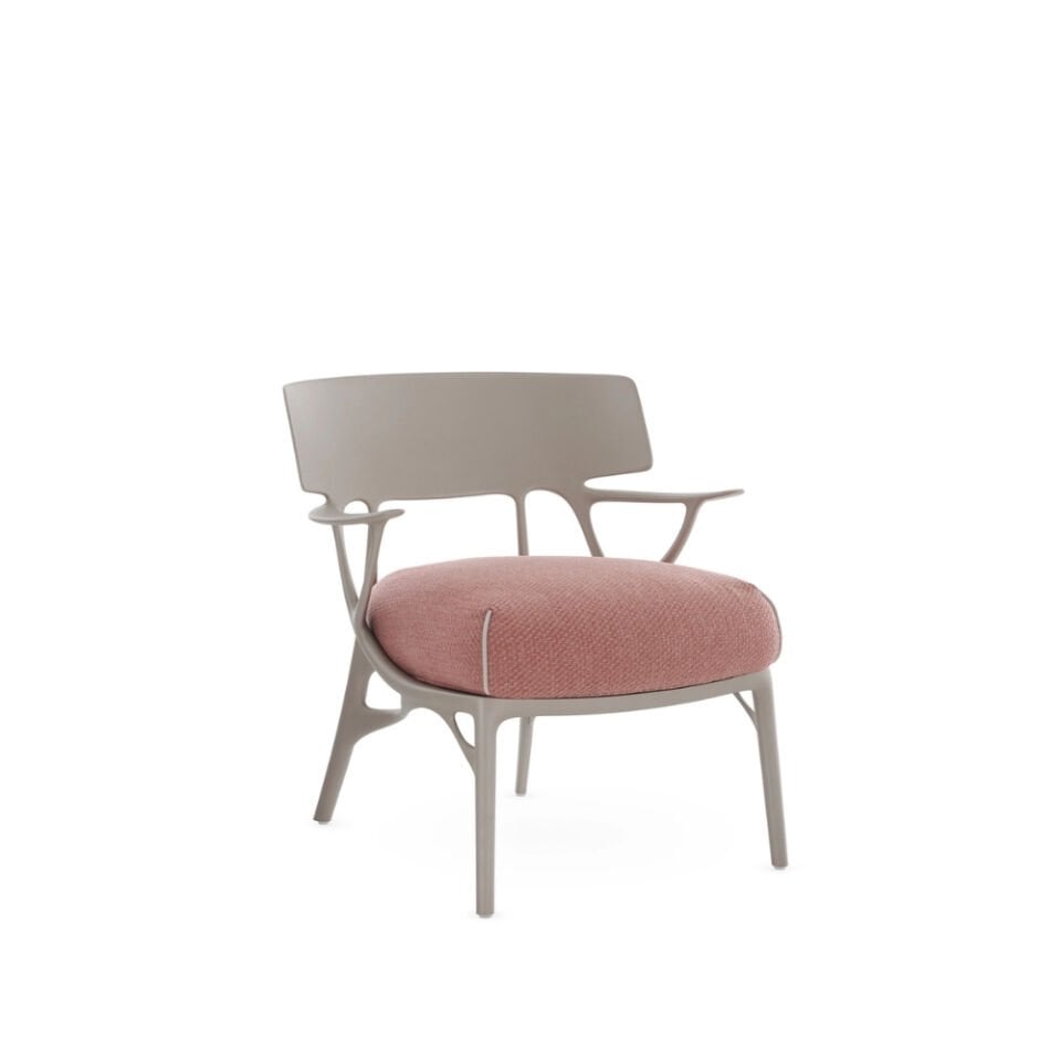 Kartell A.I Lounge Minderli Paslı Gri Kollu Koltuk