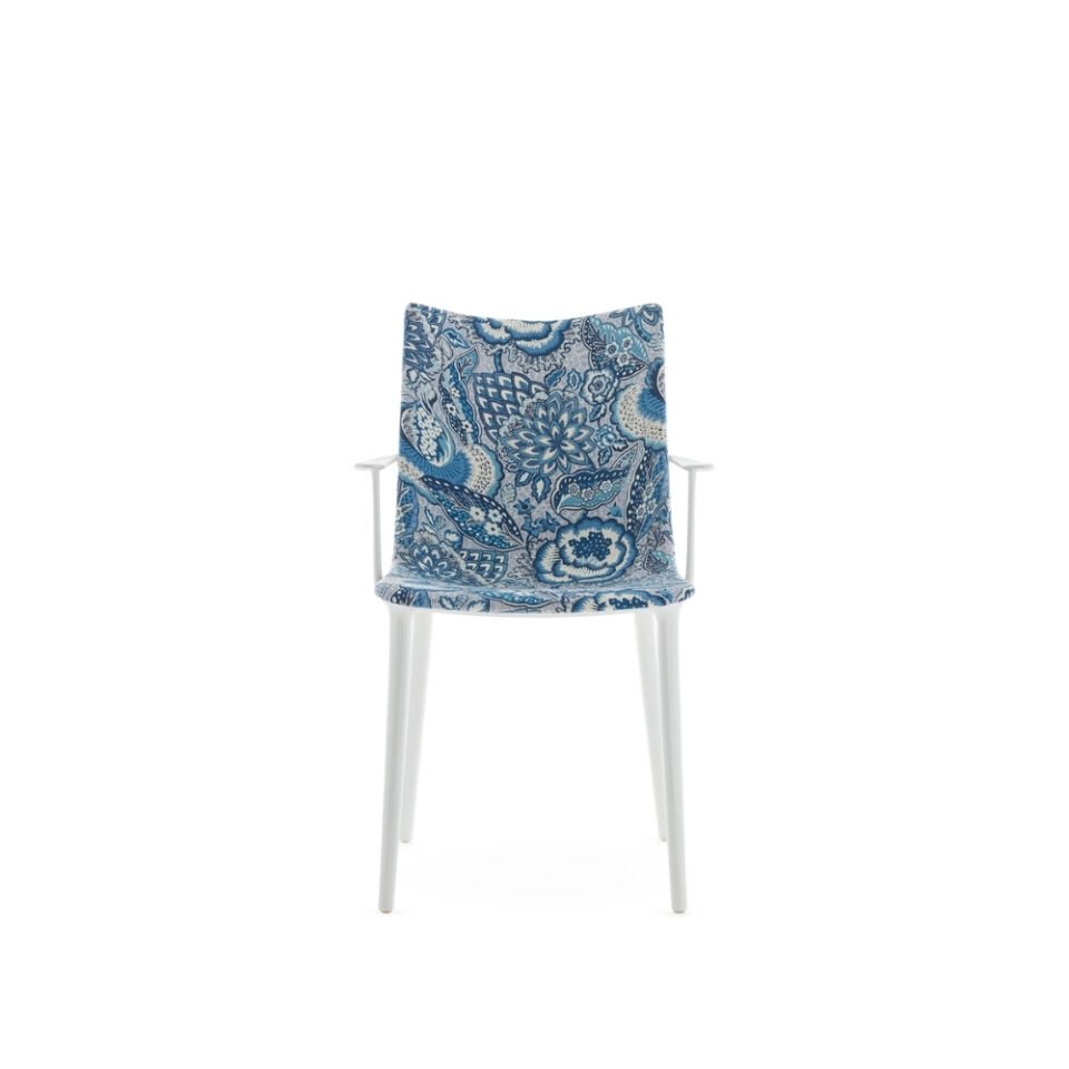 Kartell H.H.H Kumaş Döşemeli Patricia Mavi Beyaz Kollu Sandalye