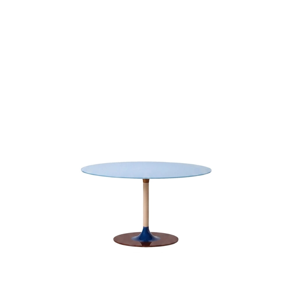 Kartell Thierry XXL Yuvarlak Gök Mavisi Masa 130x72 cm