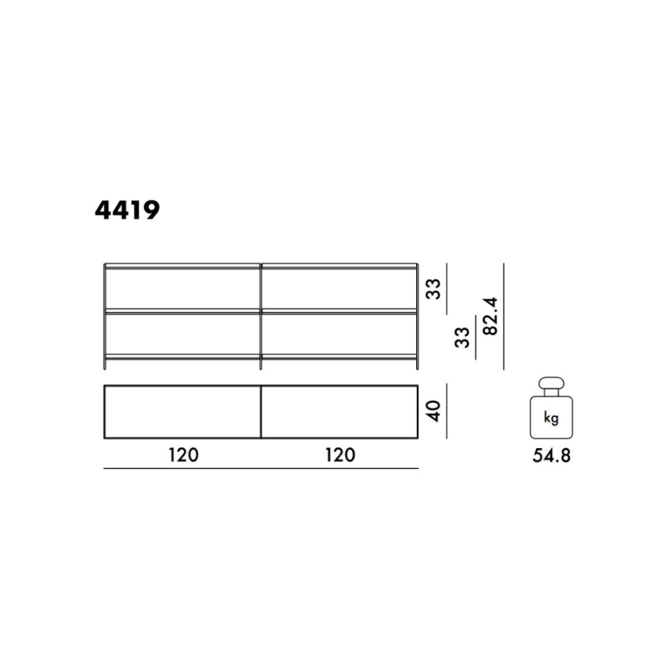 Kartell Trays Mavi İkili Kitaplık 240 cm