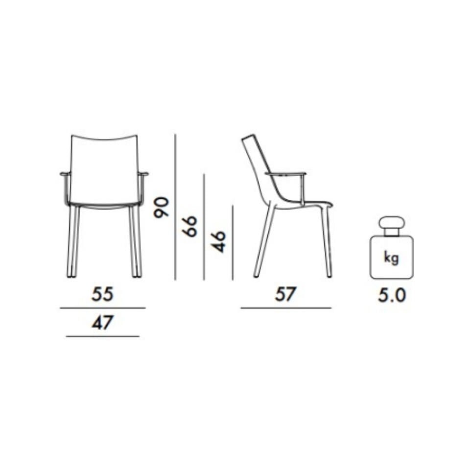 Kartell H.H.H. Siyah Kollu Sandalye