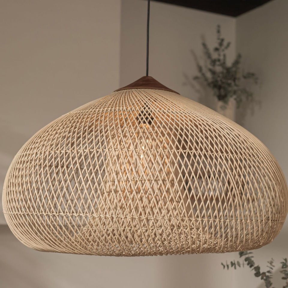 D'Bodhi Drum 60x38 cm Teak Naturel Rattan Sarkıt